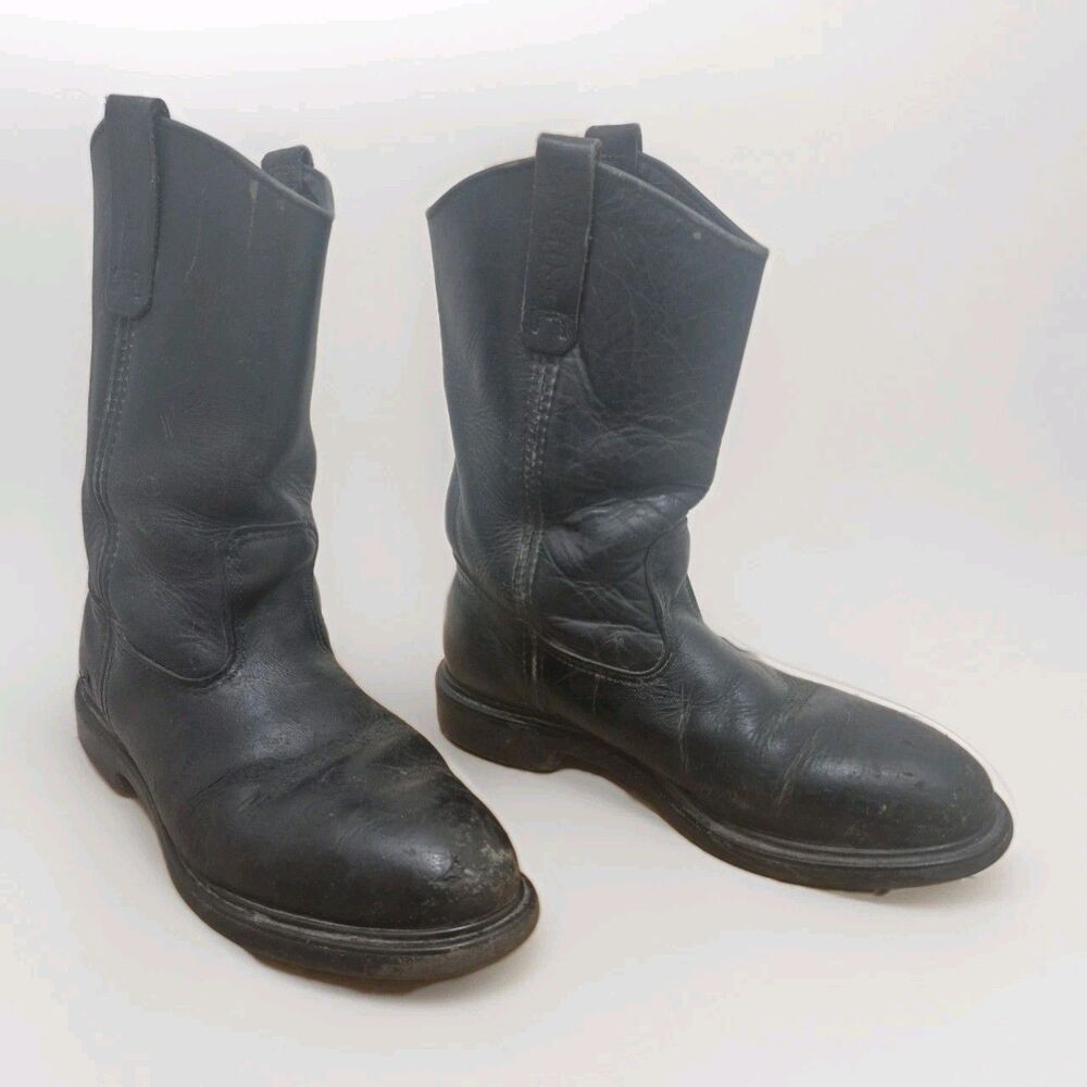 Red Wing 42253 Pecos Men's Size 9.5E2 Boots Safety Toe Leather Black  USA